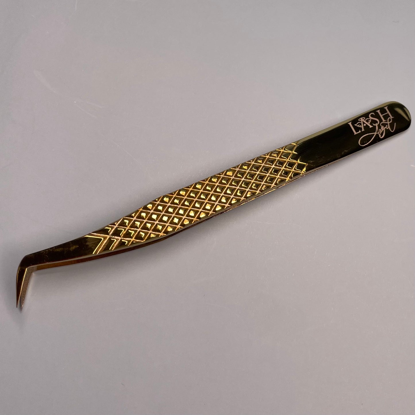 Gold Fibre Tip Angled Tweezer